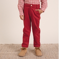 Imagen de Conjunto de niño de camisa de niño de cuadros bicolor rojo y pantalón largo de niño de micropana en color rojo