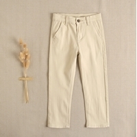 Imagen de Conjunto de niño de camisa de cuadro vichy verde agua y blanco, pantalón chino beige y sudadera verde agua 