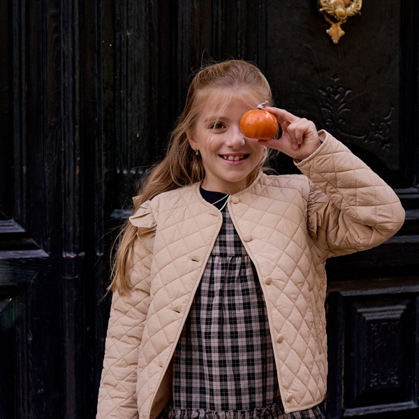 Imagen de Chaqueta de niña acolchada en color camel